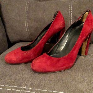 Stuart Weitzman 8m Mirrored Platform Heels